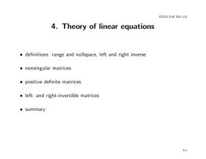 4. Theory of linear equations