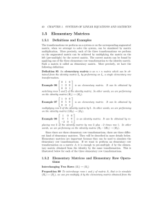 1.5 Elementary Matrices