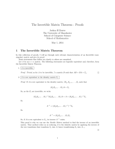The Invertible Matrix Theorem - Proofs