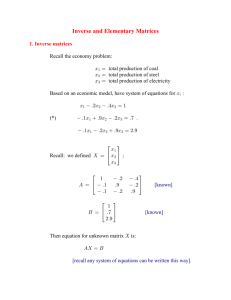 Inverse and Elementary Matrices