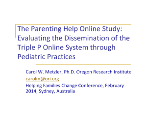 The Parenting Help Online Study: Evaluating the Dissemination of