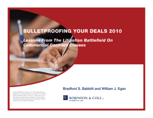 Bulletproofing Your Deals - Association of Corporate Counsel