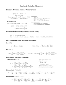 Stochastic Calculus Cheatsheet