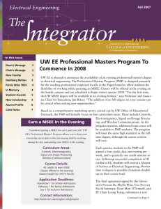 UW EE Professional Masters Program To