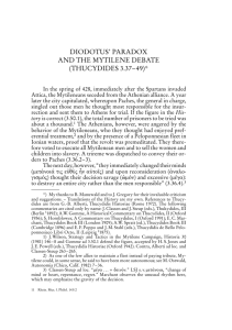 diodotus' paradox and the mytilene debate (thucydides 3.37–49)