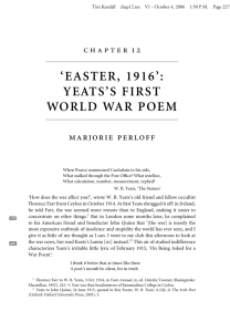 'EASTER, 1916': YEATS'S FIRST WORLD WAR POEM