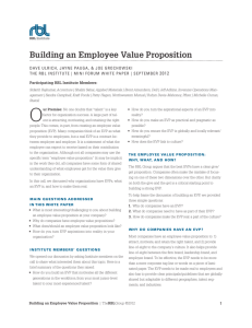 Building an Employee Value Proposition