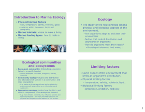 Introduction to Marine Ecology