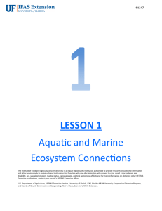 LESSON 1 Aquatic and Marine Ecosystem Connections