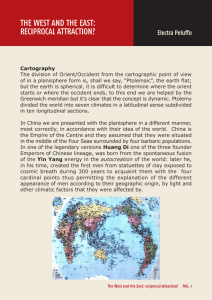 Cartography The division of Orient/Occident from the cartographic
