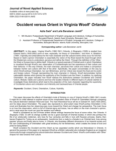 Occident versus Orient in Virginia Woolfʼ Orlando