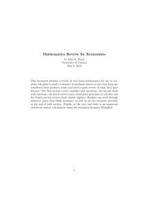 Mathematics Review for Economists