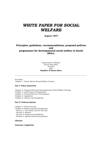 white paper for social welfare