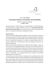 “Transnational Histories of Social Work and Social Welfare”