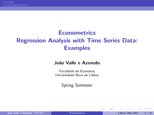 Econometrics Regression Analysis with Time Series Data: Examples