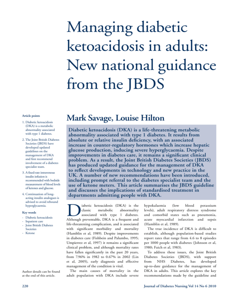 diabetic ketoacidosis bmj best practice