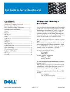 Dell Guide to Server Benchmarks Final