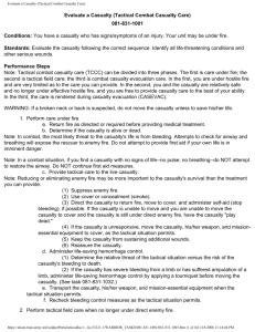 081-831-1001 Evaluate a Casualty (Tactical Combat Casualty Care).