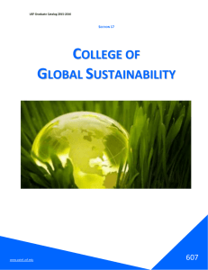 COLLEGE OF GLOBAL SUSTAINABILITY