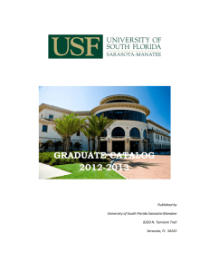 graduate catalog 2012-2013 - USF Sarasota