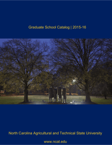 NCAT Graduate Catalog 2015-2016 - North Carolina Agricultural