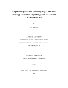 Suspension Crystallization Monitoring using In Situ Video