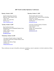 2007 North Carolina Optometry Conferences