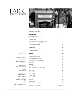 Park Scholarships Annual Report 2007 a