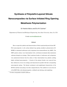 Kalluru, Sri H. and Cochran, E. W., Synthesis of Polyolefin/Layered
