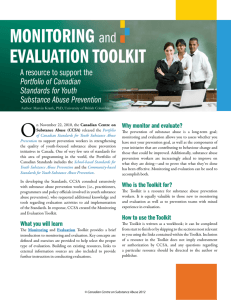Monitoring and Evaluation Toolkit - Canadian Centre on Substance