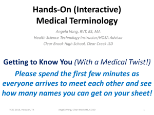 Hands-On Medical Terminology
