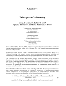 Principles of Allometry - Association for Biology Laboratory Education