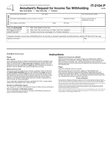 Form IT-2104-P: 8/09: Annuitant's Request for Income Tax
