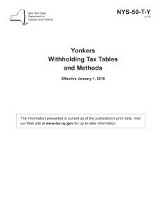 Yonkers Withholding Tax Tables - CCH Business and Corporate