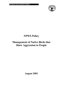 Management of Native Birds that Show Aggression to People