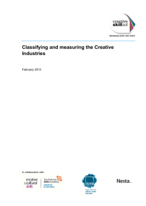 Classifying and measuring the Creative Industries