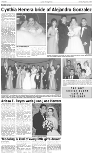 Social news Cynthia Herrera bride of Alejandro Gonzalez