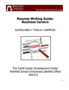 Resume Writing Guide: Business Careers
