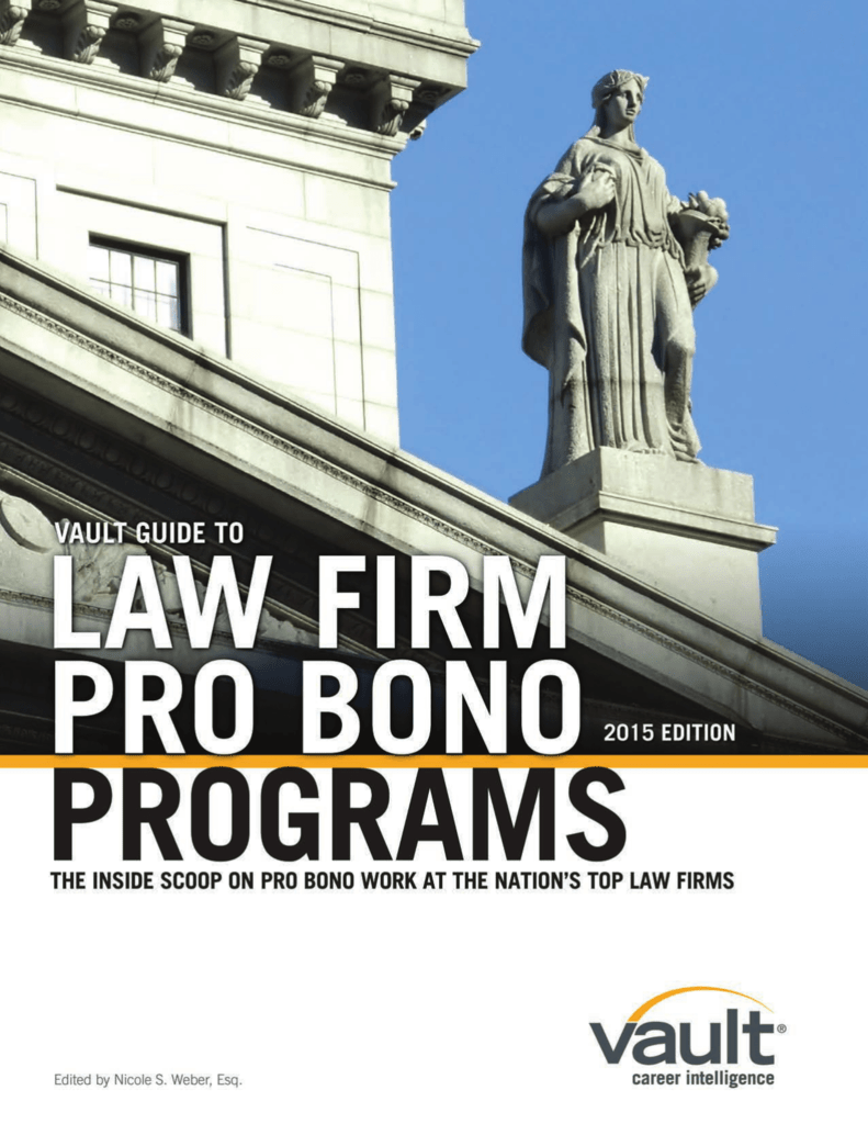 Vault Guide to Law Firm Pro Bono 2015