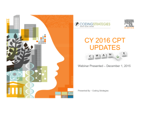 CY 2016 CPT UPDATES - ICD