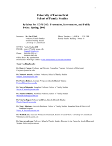 Prevention, Intervention, and Public Policy Spring 2002 Syllabus