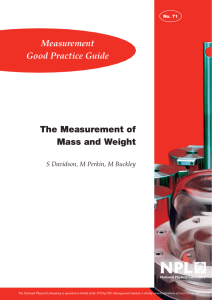 The Measurement of Mass and Weight