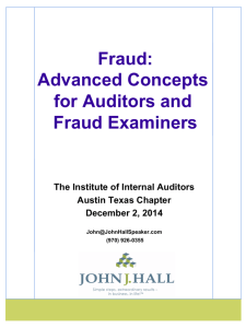 Fraud: Advanced Concepts for Auditors and Fraud Examiners