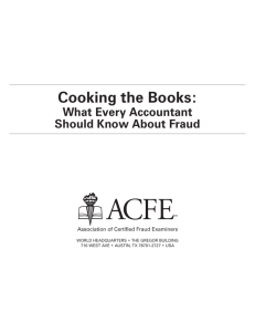 Cooking the Books Workbook - Association of Certified Fraud