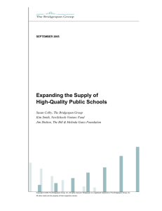 Expanding the Supply of High-Quality Public Schools