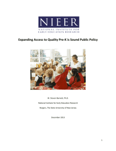 Expanding Access to Quality Pre-K is Sound Public Policy
