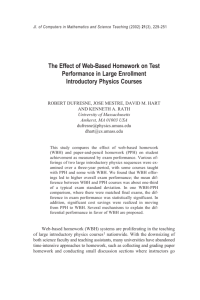The Effect of Web-Based Homework on Test Performance in Large