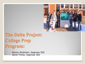The Delta Project: College Prep Program: