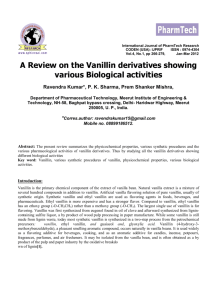 A Review on the Vanillin derivatives showing