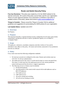 Router and Switch Security Policy 1. Overview 2. Purpose 3